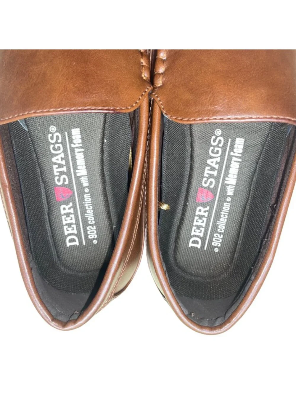 Deer Stags Men’s Brown Faux Leather Slip-On Drive Loafers Shoes Size 10M